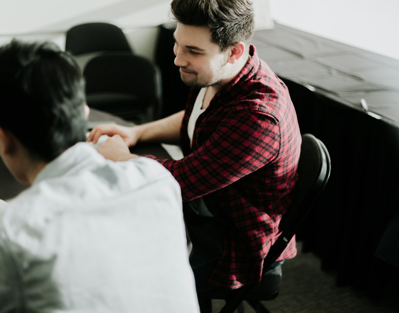 A small focused team working together